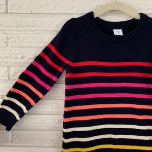 Gap Rainbow Stripe Sweater Dress Sz 3T